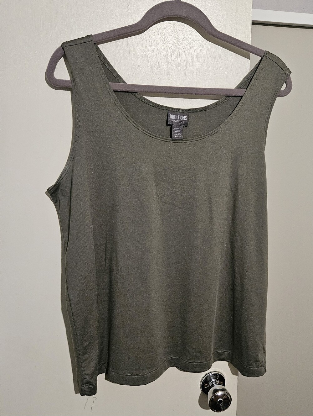 Olive Green Knit Tank Top Shell by Chico's